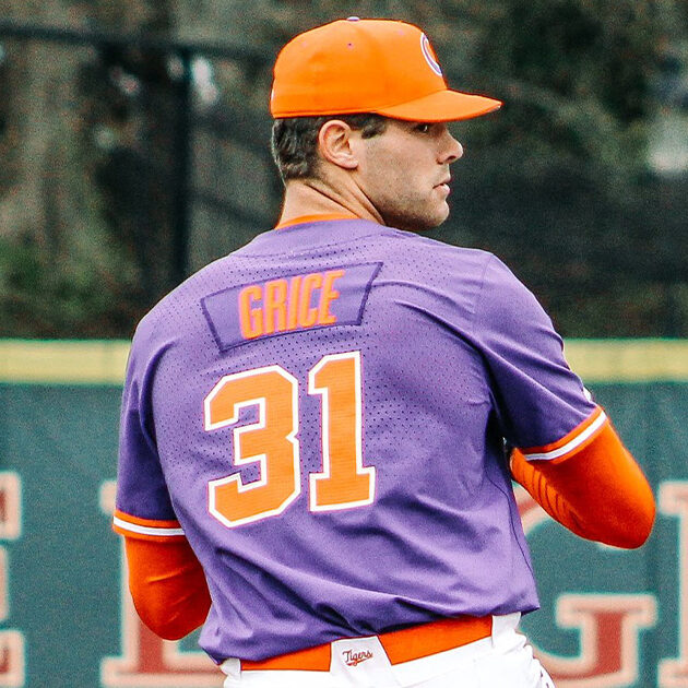 Clemson Baseball's Cade Grice on the mound