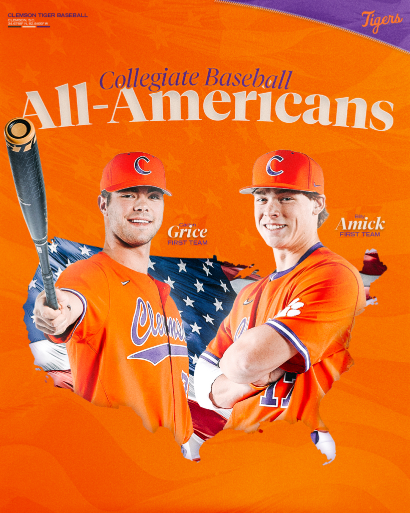 Clemson Baseball - Caden Grice and Billy Amick