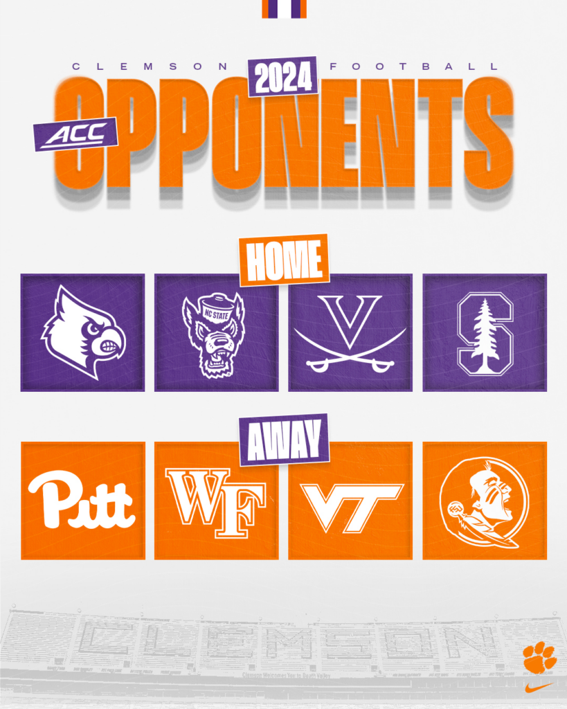 Clemson's 2024 ACC schedule