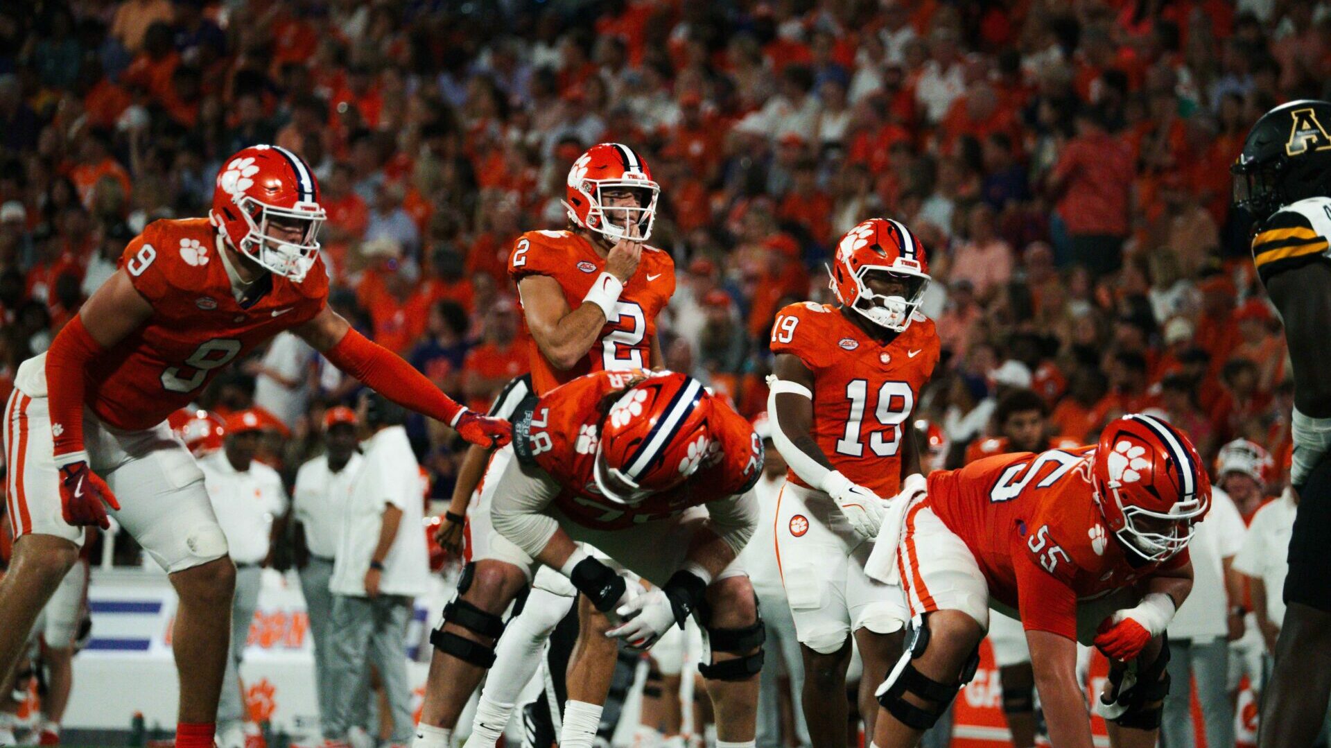 Cade Klubnik under center during the Clemson vs App St. game