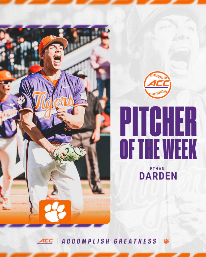 Ethan Darden - ACC Pitcher-of-the-Week Honors